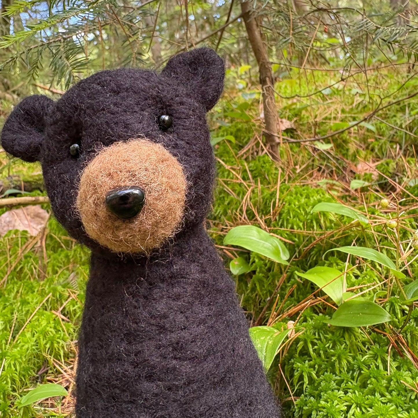 Canadian Black Bear Wool Sculpture