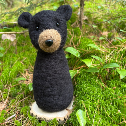 Canadian Black Bear Wool Sculpture
