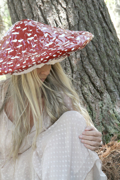 Amanita Muscaria Mushroom Fungi Illuminated Forest Sprite Hat