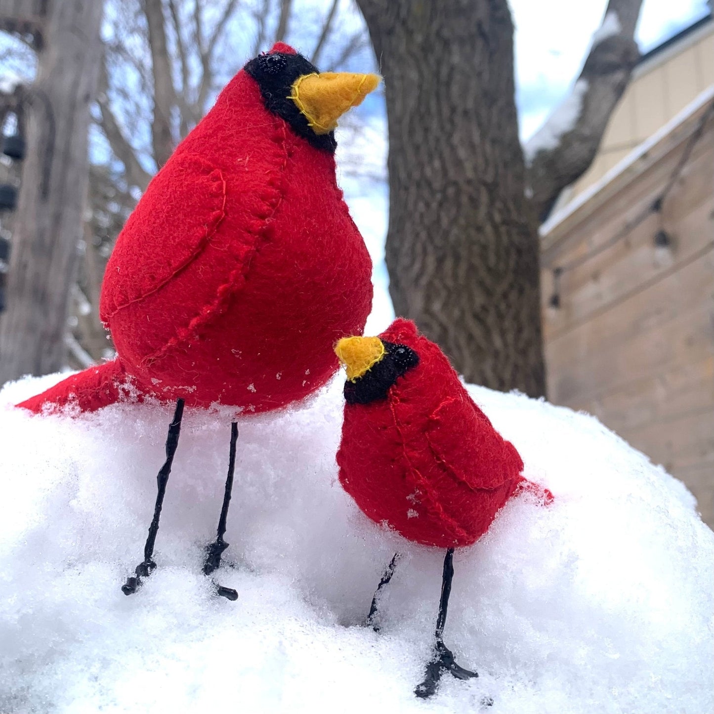 #lionelthecardinal Handmade Felt Birds - The Flannel Couch