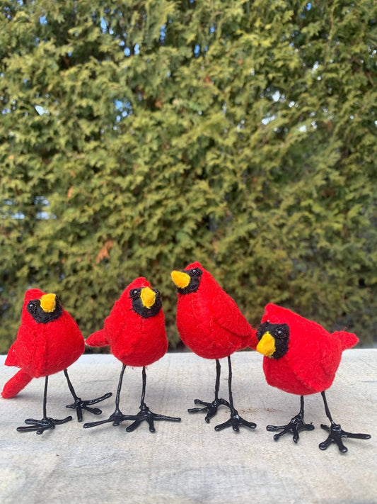 #lionelthecardinal Handmade Felt Birds - The Flannel Couch