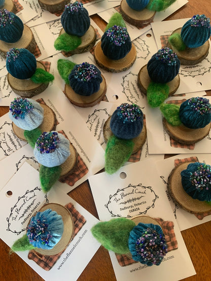 Velvet Blueberry Magnets - The Flannel Couch
